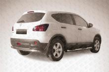 Защита заднего бампера d57+d42 двойная Nissan QASHQAI (2011) NIQ11-009