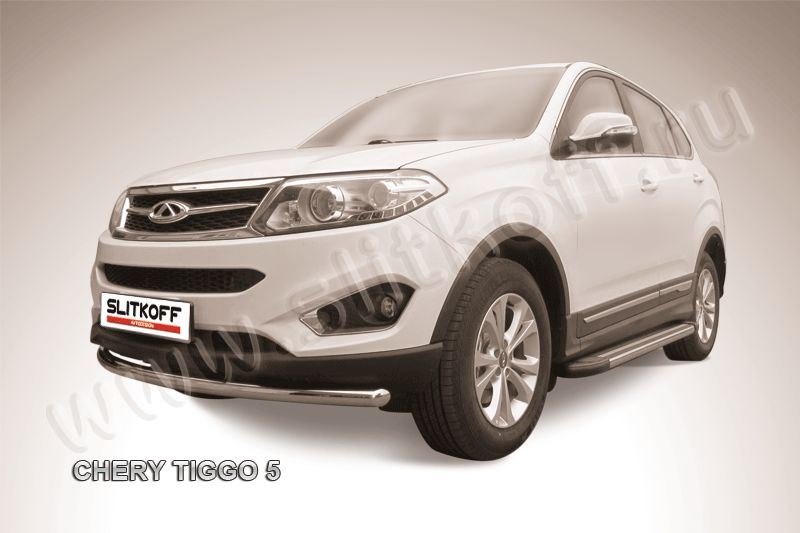 Защита переднего бампера d57 Chery Tiggo 5 CT5-003