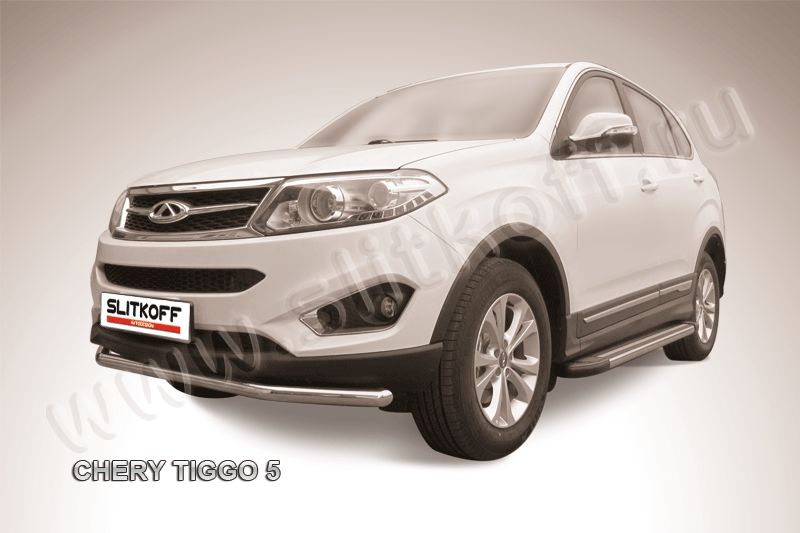 Защита переднего бампера d57 Chery Tiggo 5 CT5-004