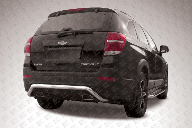 Защита заднего бампера d57 "скоба"  Chevrolet Captiva 2013